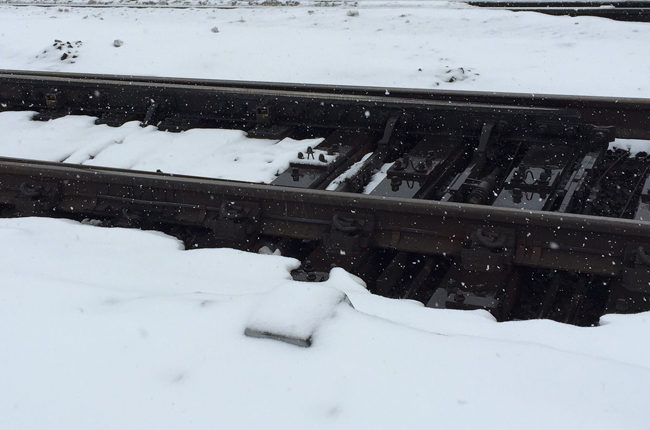 Railroad Tracks and Snow
